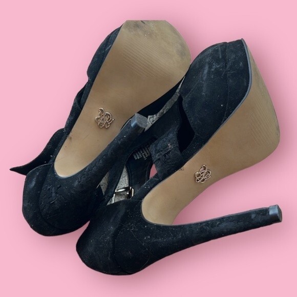 Rock Republic stiletto heels size 6 sexy faux suede pointed-toe shoes night out - Picture 7 of 8